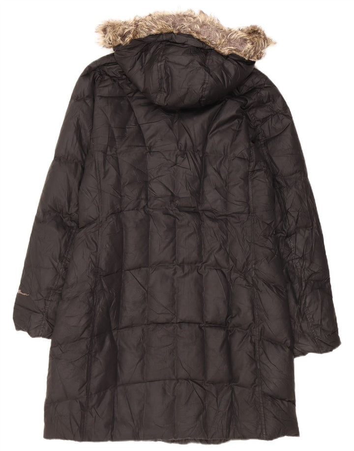 Eddie Bauer Womens Hooded Padded Coat UK 14 Medium Black Polyester