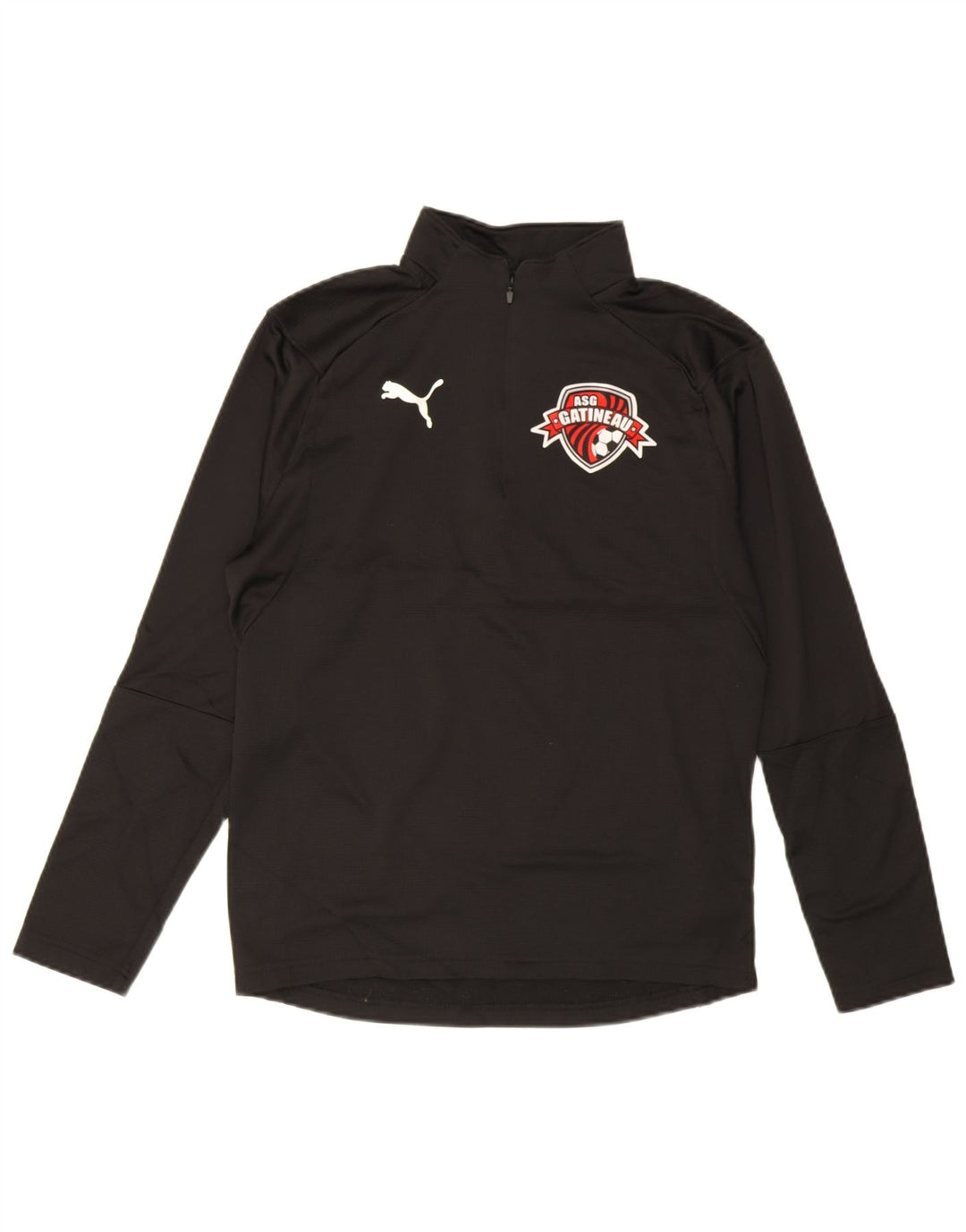 Puma Mens AS Gatineau Graphic Zip Neck Pullover Tracksuit Top Small Black