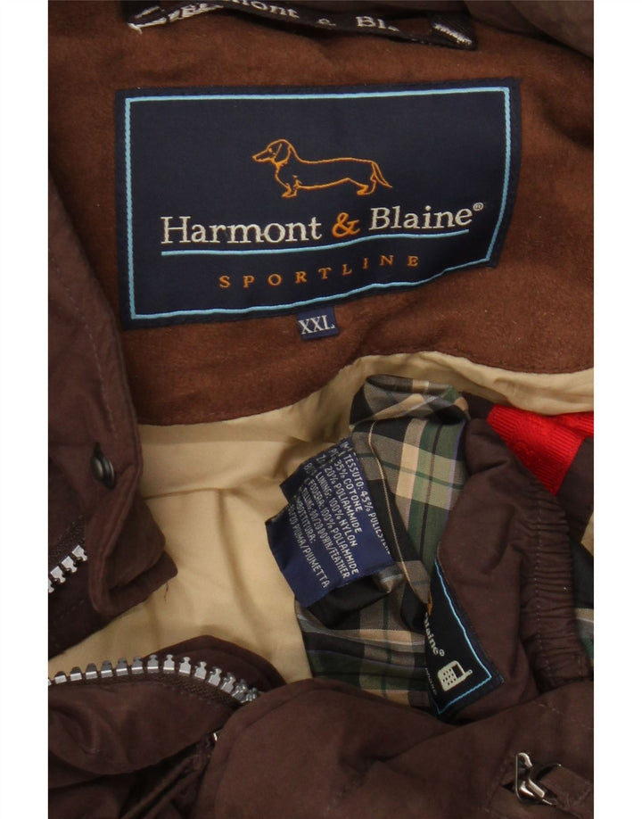 Harmont & Blaine Mens Padded Coat UK 44 2XL Brown Polyester