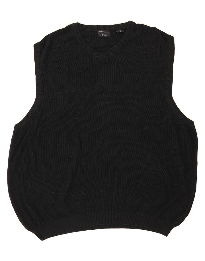 IZOD Mens Vest Tank Top XL Black Cotton Vintage Izod and Second-Hand Izod from Messina Hembry 