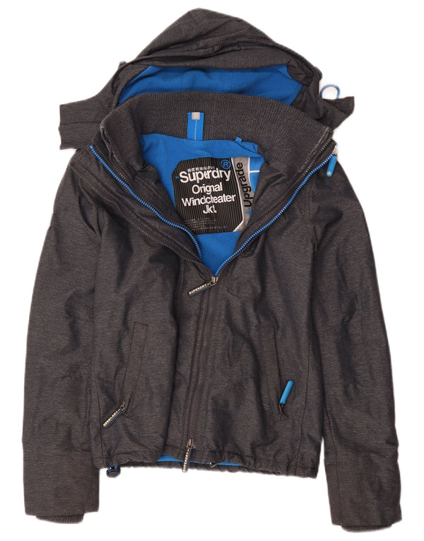 Superdry Windcheater vindjakke med hætte til kvinder UK 6 XS Grå