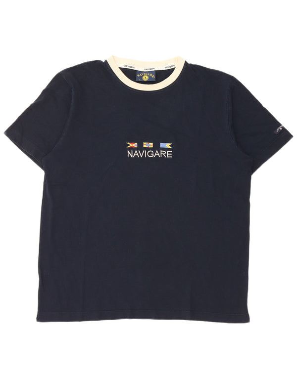 Ανδρικό γραφικό T-Shirt Navigare Top Large Navy Blue από βαμβάκι