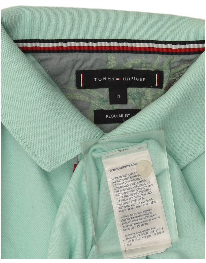 Tommy Hilfiger Mens Regular Fit Polo Shirt Medium Turquoise Cotton