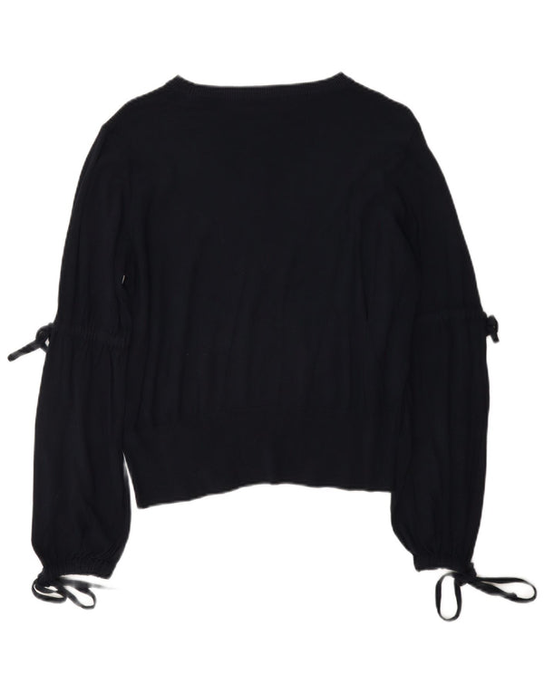 Marks & Spencer Womens Boat Neck Jumper Sweater UK 14 Large Navy Blue