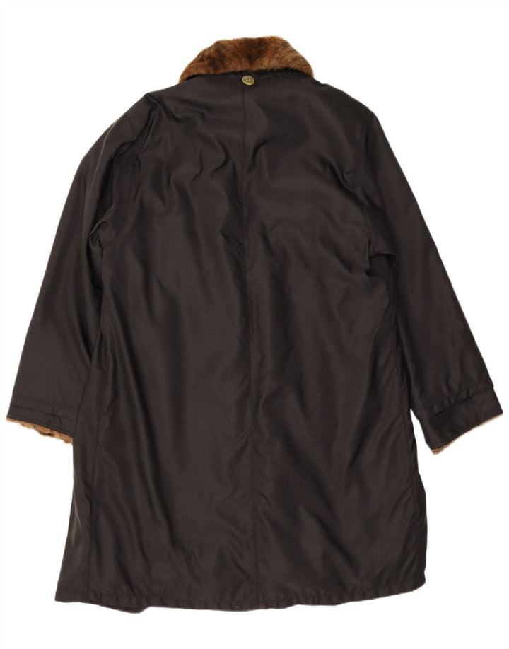 Cappotto Sherpa vintage da donna IT 42 medio nero in poliammide