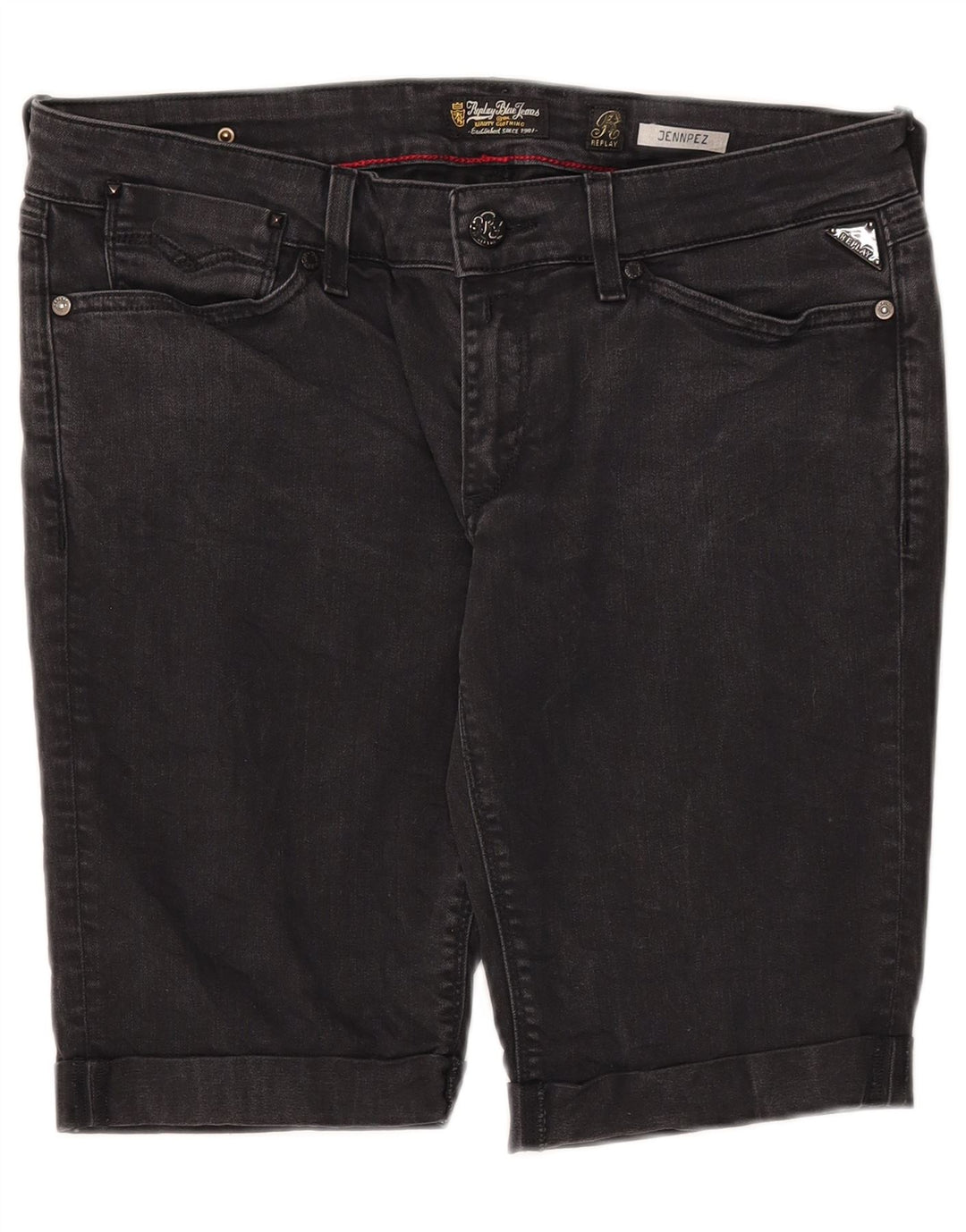 REPLAY Womens Jennpez Denim Shorts W31 Medium Black Cotton