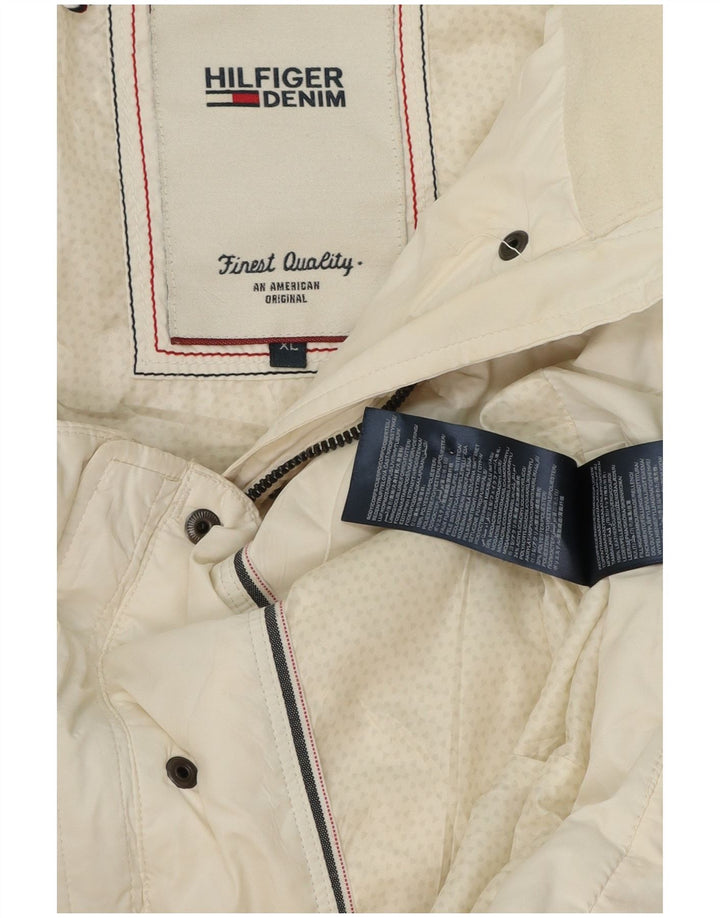 Tommy Hilfiger Womens Hooded Padded Jacket UK 18 XL White Polyester