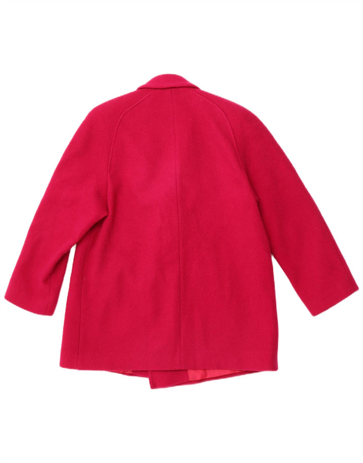 EASTEX Womens Double Breasted Coat UK 12 Medium  Pink New Wool