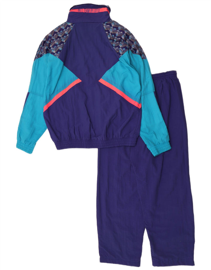 Lotto Mens Full Tracksuit Medium Blue Colourblock Nylon