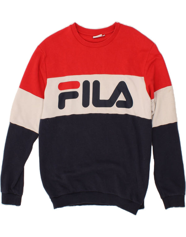 FILA Mens Graphic Sweatshirt Jumper Medium Multicoloured Colourblock