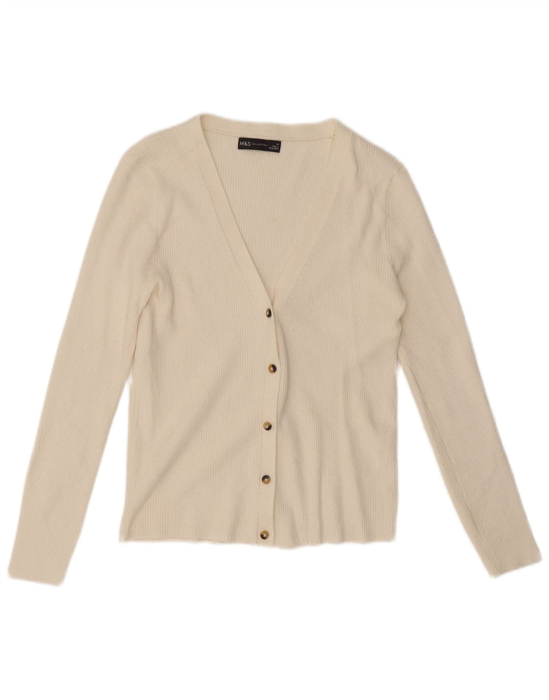 Maglione cardigan da donna Marks & Spencer UK 14 medio bianco