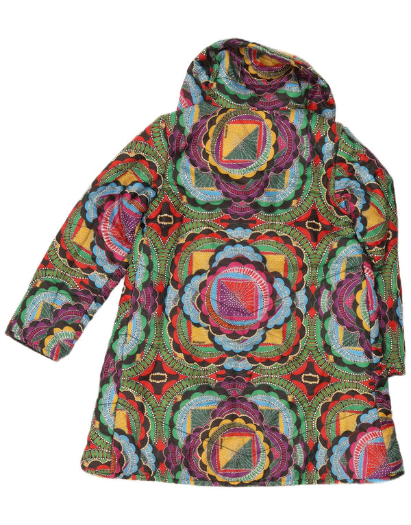 Desigual Womens Padded Jacket UK 10 Small Multicoloured Geometric Polyester