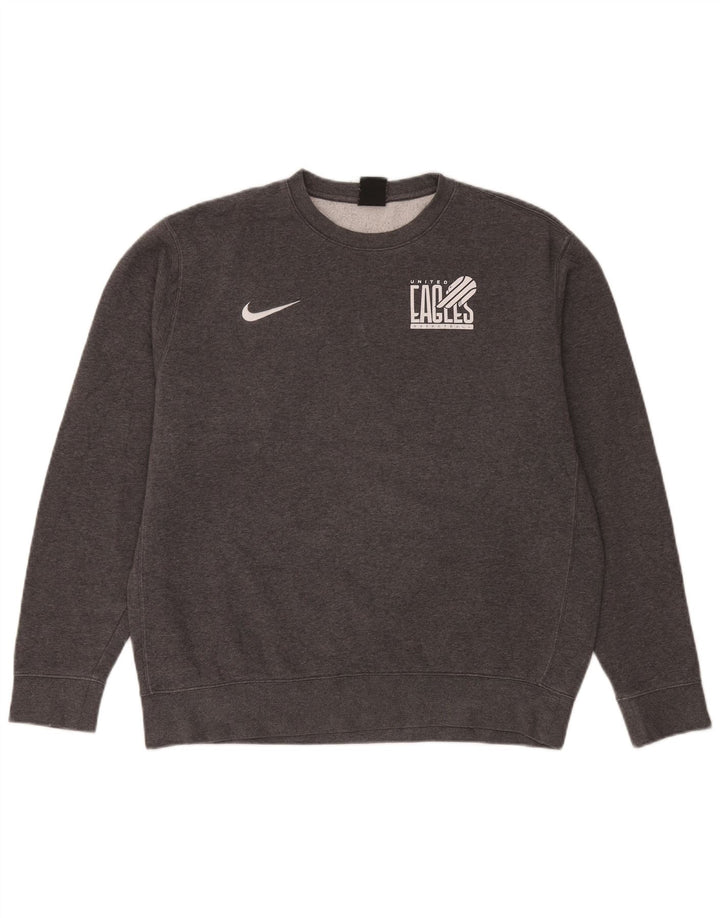 Nike Mens Eagles Graphic Sweatshirt Jumper Large Grey Cotton