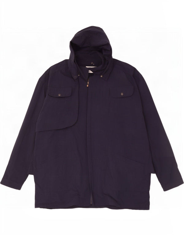 Jaqueta utilitária masculina Trussardi com capuz UK 42 XL azul marinho