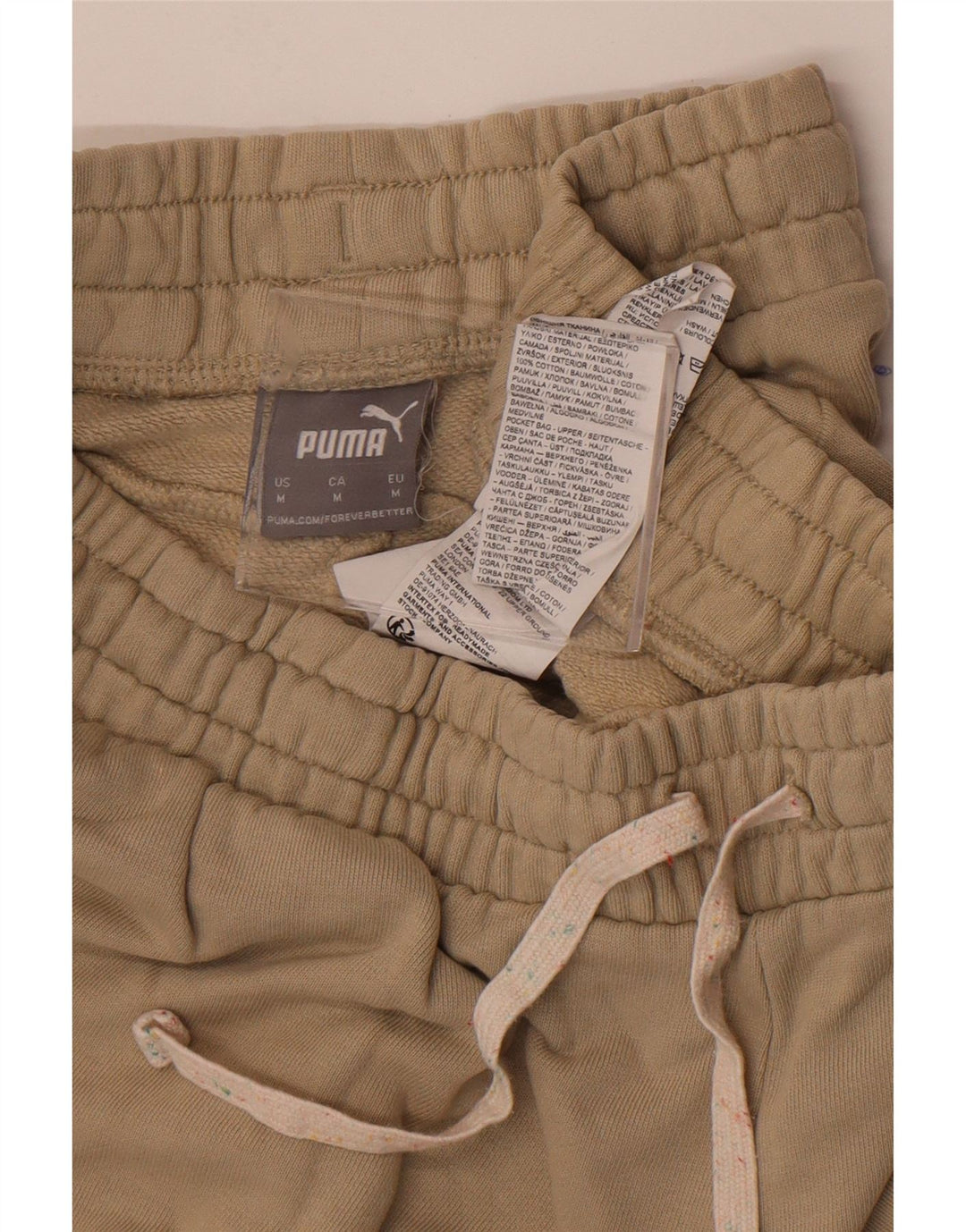 Puma Mens Tracksuit Trousers Joggers Medium  Beige Cotton