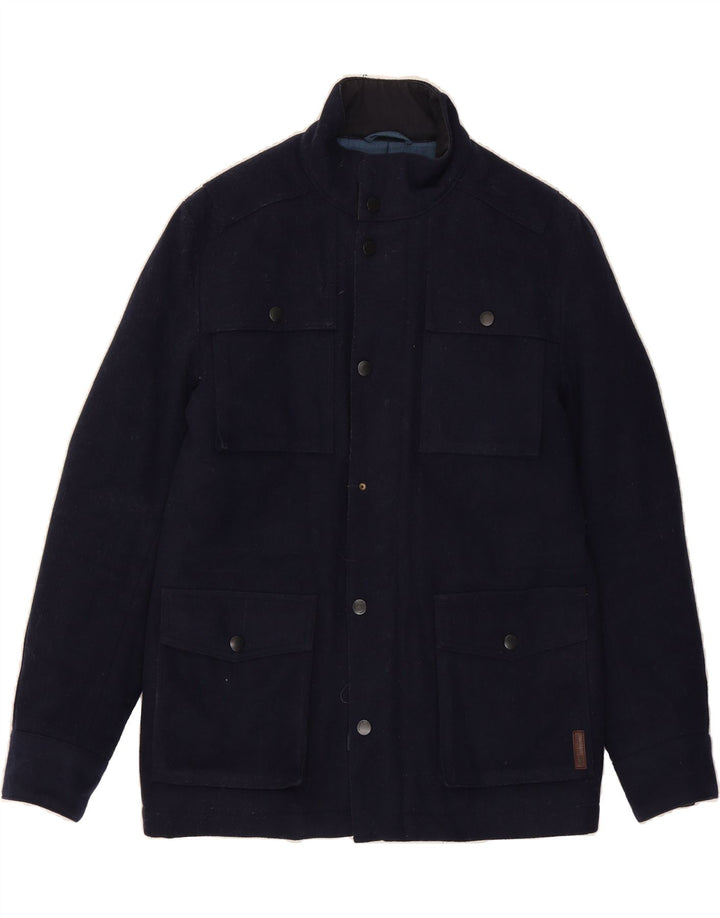 BEN SHERMAN Mens Utility Jacket UK 38 Medium Navy Blue Wool Vintage Ben Sherman and Second-Hand Ben Sherman from Messina Hembry 