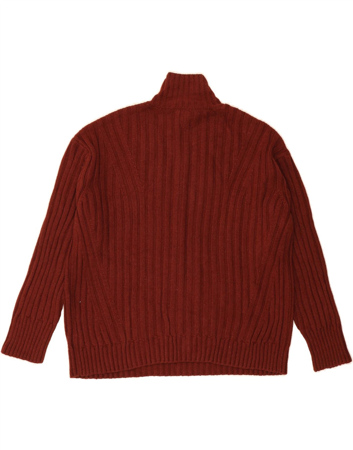 MASSIMO DUTTI Womens Turtle Neck Jumper Sweater UK 10 Small Maroon Vintage Massimo Dutti and Second-Hand Massimo Dutti from Messina Hembry 