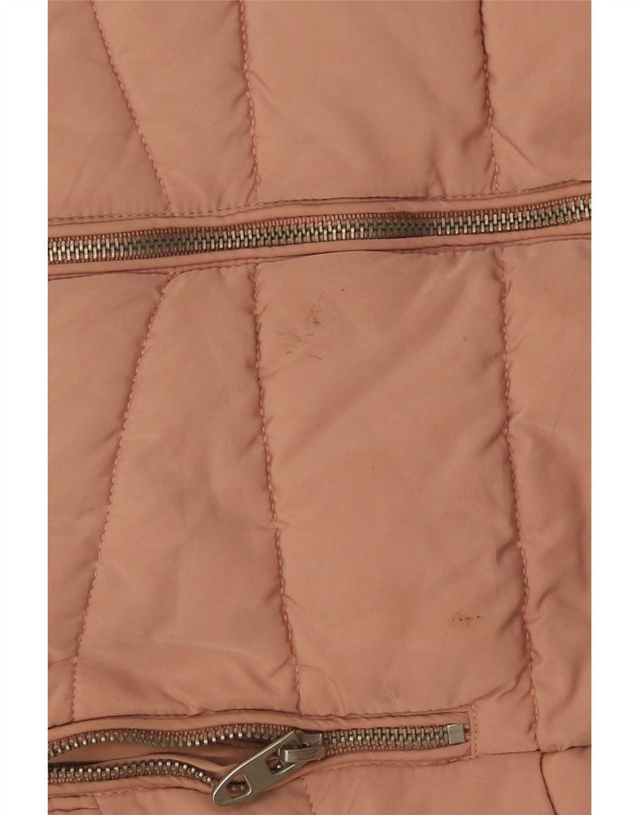 Zara Womens Padded Jacket UK 12 Medium Pink Polyester