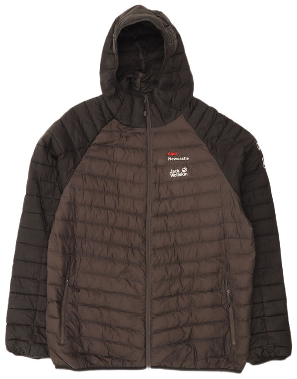 Giacca imbottita con cappuccio da uomo Jack Wolfskin UK 44/46 XL Black Colourblock