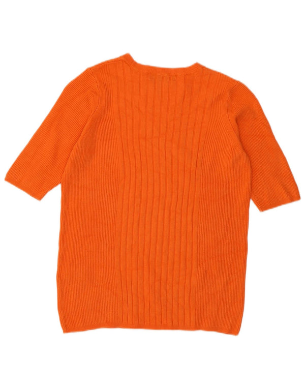 Maglione maglione girocollo da donna Marks & Spencer UK 12 arancione medio