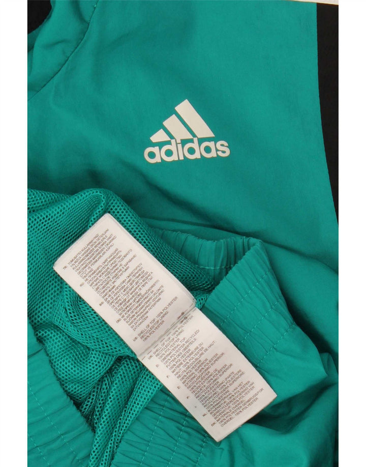 Adidas Mens Climalite Tracksuit Top Jacket Large Turquoise Colourblock