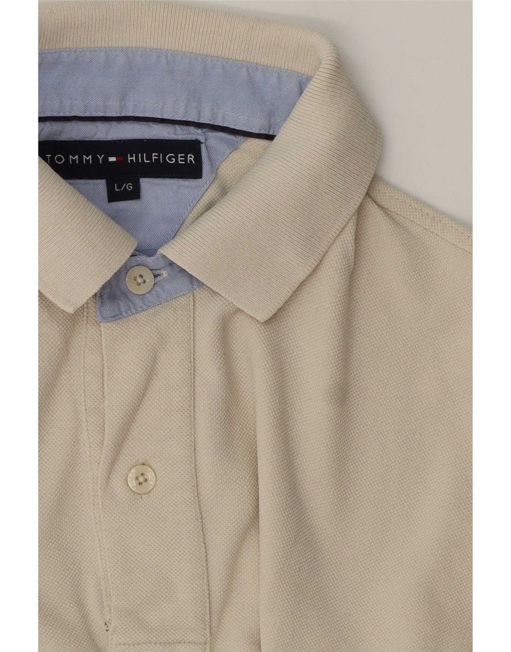 Tommy Hilfiger Mens Polo Shirt Large Beige