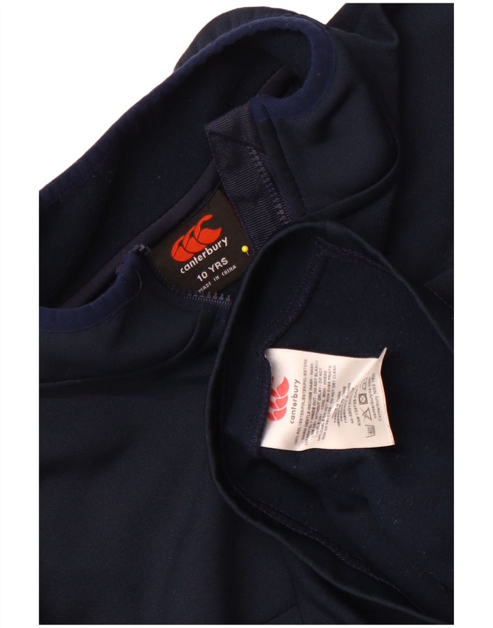 Canterbury Boys Zip Neck Pullover Tracksuit Top 9-10 Years Navy Blue