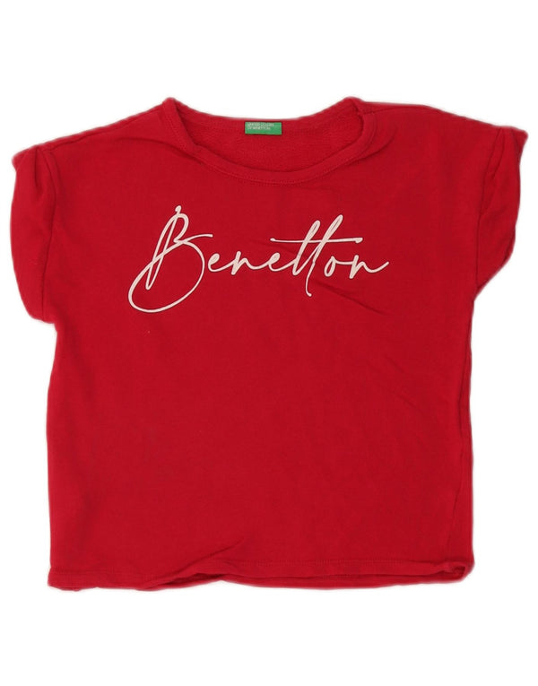 T-shirt grafica per bambina Benetton Top 7-8 anni Rossa