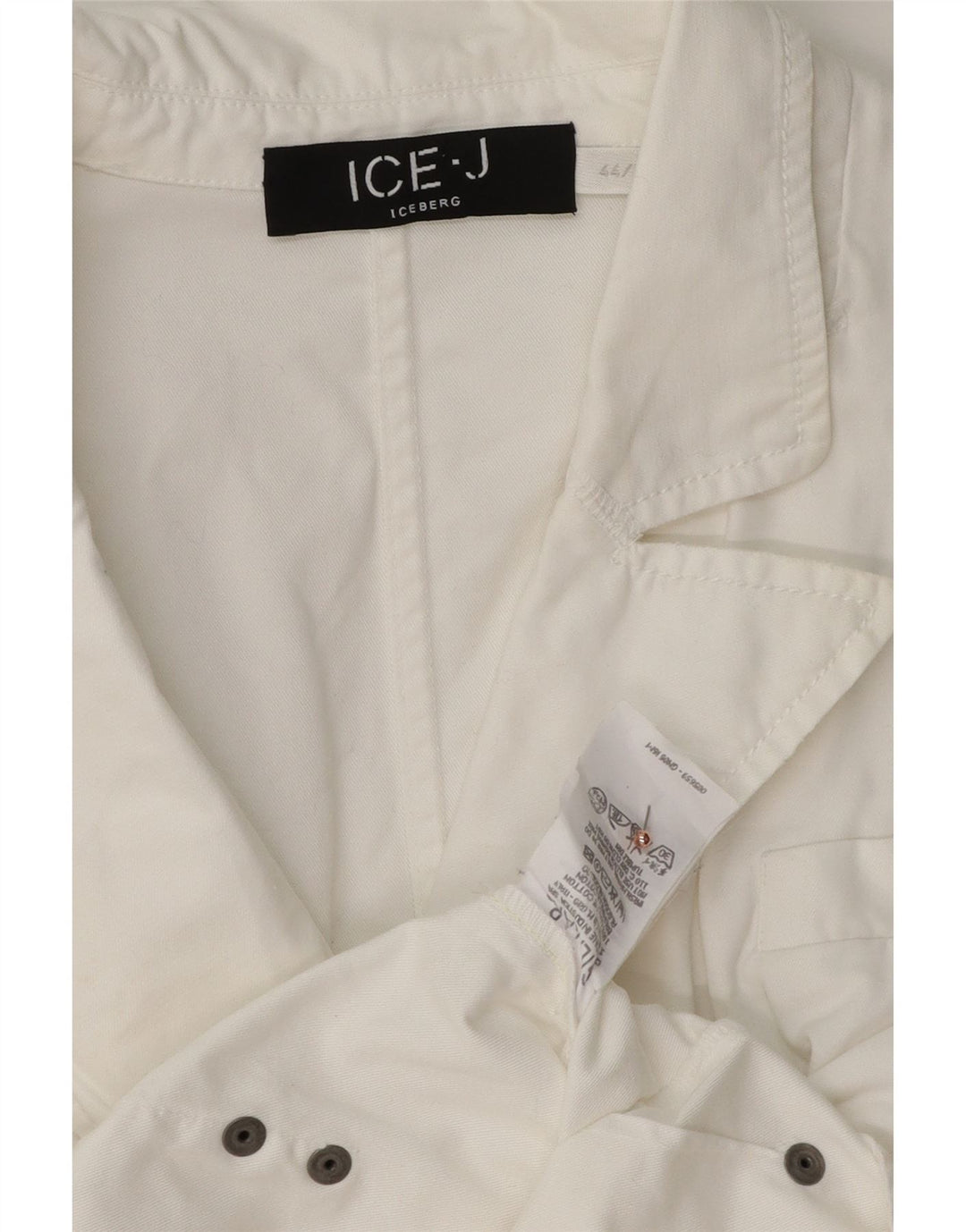 ICEBERG Womens Graphic 2 Button Blazer Jacket UK 12 Medium White