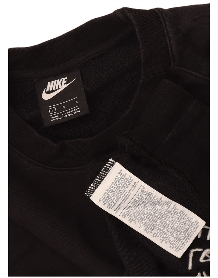 Męski sweter z grafiką Nike, duży, czarny, bawełniany