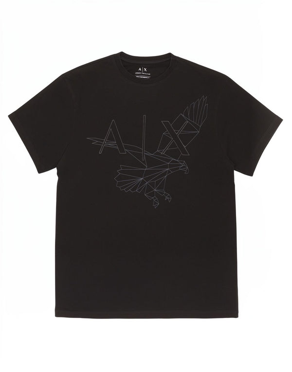 Armani Exchange Mens Regular Graphic T-Shirt Top Small Black Geometric