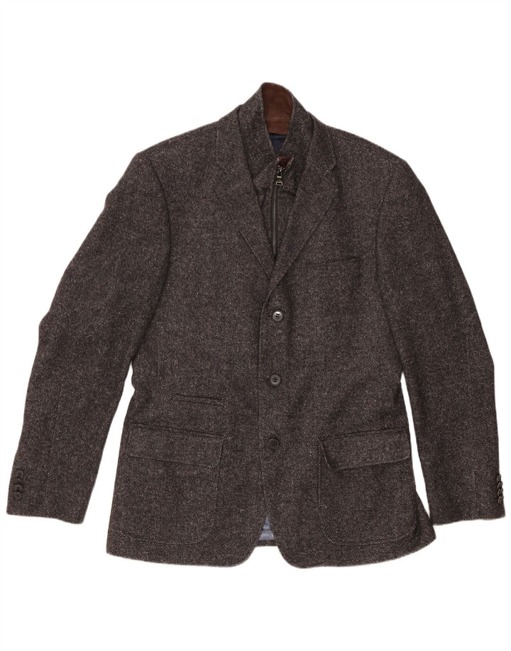 ROY ROBSON Mens 3 Button Blazer Jacket UK 38 Medium Grey New Wool