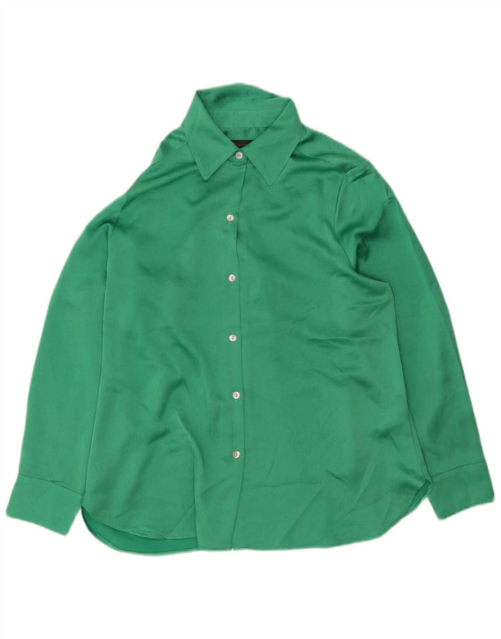 Marks & Spencer Womens Shirt UK 14 Large Green Polyester