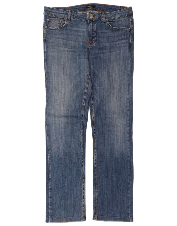Massimo Dutti Damen Straight Jeans EU 42 Large W32 L29 Blau