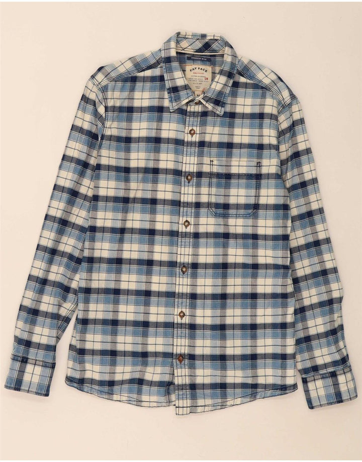 FAT FACE Mens Shirt Medium Navy Blue Check Cotton