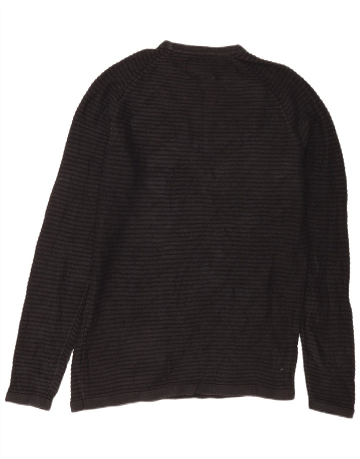 Jack & Jones Herren-Pullover mit Rundhalsausschnitt, mittelschwarz, Baumwolle