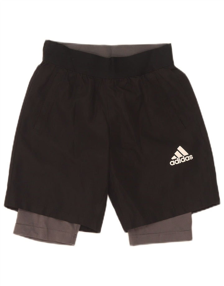 Adidas Boys Climalite Sport Shorts 9-10 Years Small Black Polyester