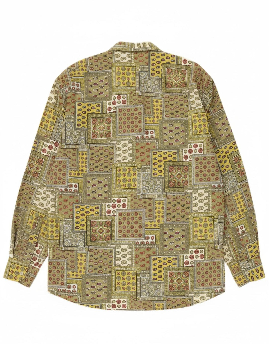 VINTAGE Mens Shirt XL Green Patchwork Cotton Vintage Vintage and Second-Hand Vintage from Messina Hembry 