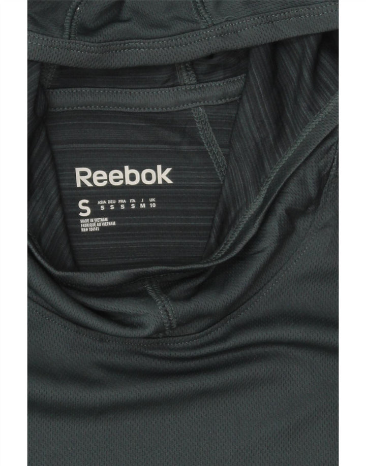 REEBOK Womens Hooded Top Long Sleeve UK 10 Small Green Polyester Vintage Reebok and Second-Hand Reebok from Messina Hembry 