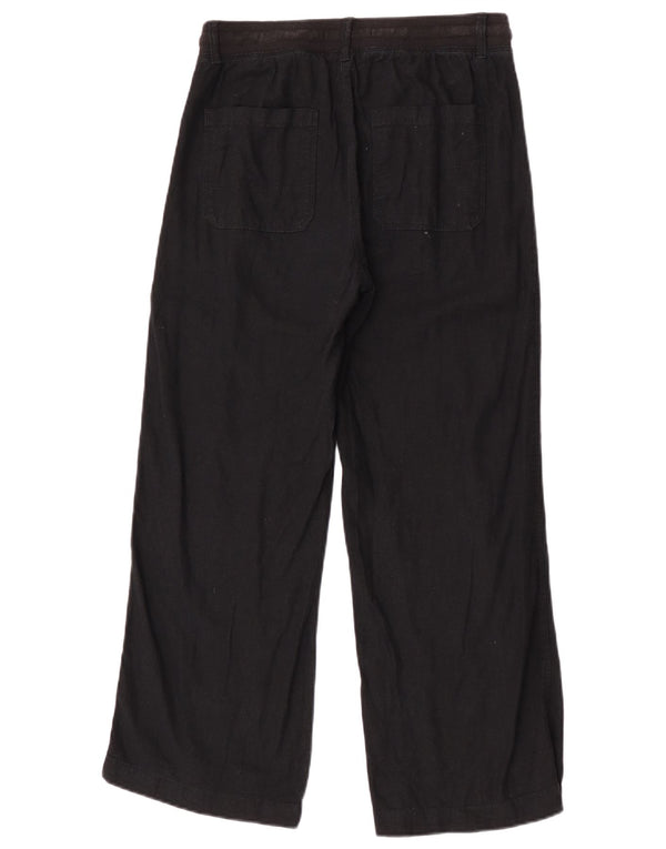 Marks & Spencer Womens Wide Leg Casual Trousers UK 8 Small W28 L27 Black