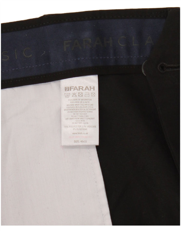 Farah Straight Suit Bukser til mænd W46 L33 Sort polyester