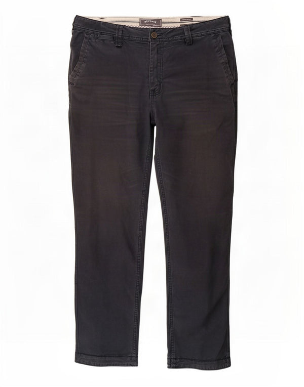 Ανδρικό παντελόνι Chino με κλασική εφαρμογή Fat Face W38 L31 Navy Blue Cotton
