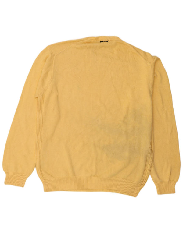 Pulover Nautica pentru bărbați cu gât roșu, bumbac galben 2XL