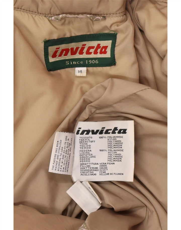 Invicta Womens Padded Coat UK 14 Medium Beige Polyamide