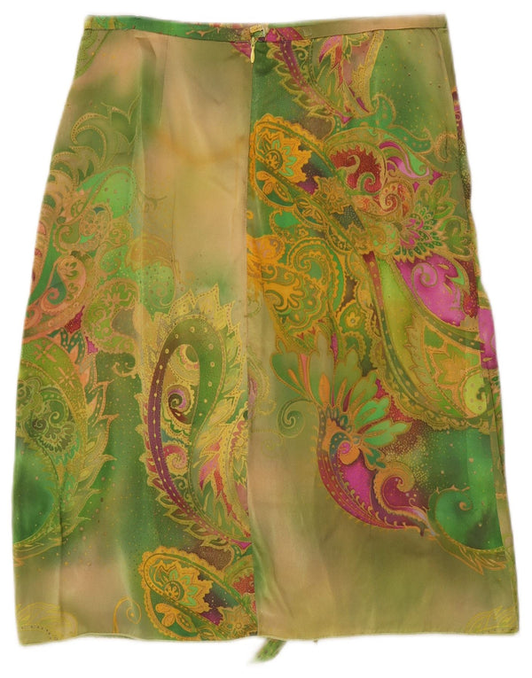 Vintage Womens A-Line Skirt W30 Medium  Green Paisley