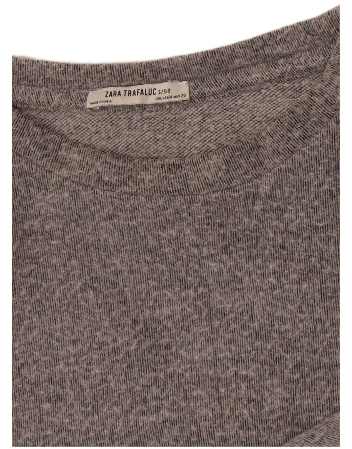 Zara Mens Sweatshirt Jumper Medium Grey Flecked