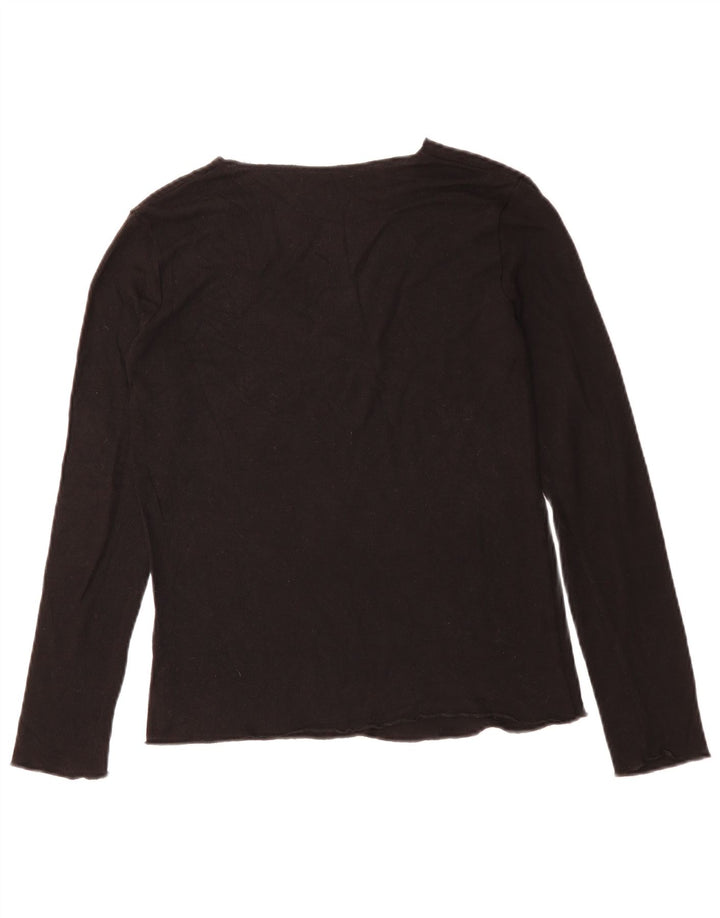 ZARA Femme Top Manches Longues UK 10 Small Noir