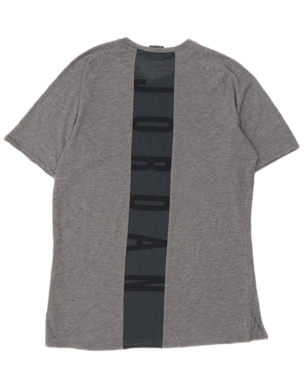 Jordan Mens Graphic T-Shirt Top Medium Grey Colourblock