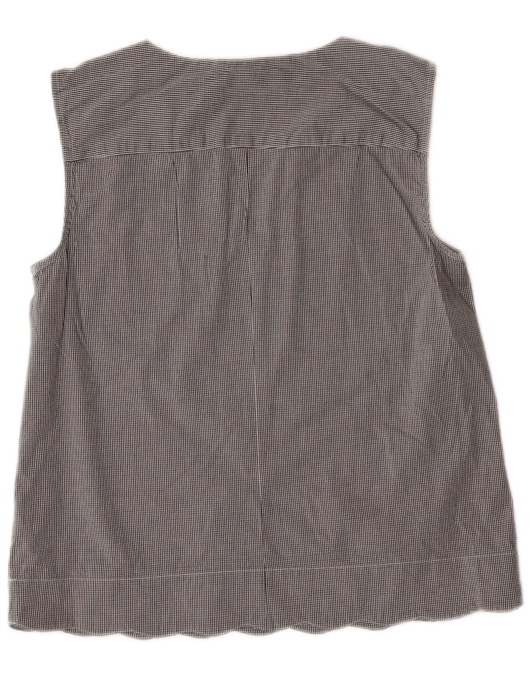 J. Crew Womens Sleeveless Blouse Top US 6 Medium Grey Gingham Cotton