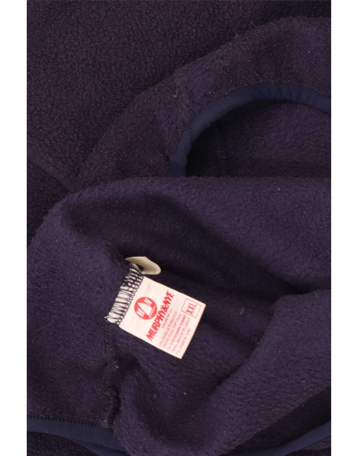 Murphy & Nye Herre Button Neck Fleece Jumper 2XL Navy Blue